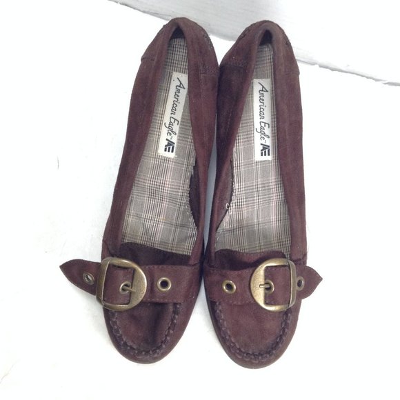 American Eagle Women Wedge Loafers Shoes Brown Size 8.5 - Picture 6 of 13